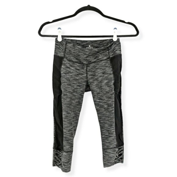 Athleta Mind Over Mat Capri Leggings Breathable Active Supplex Nylon Mesh M - Picture 1 of 10